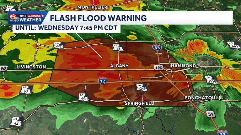 A Flash Flood Warning for parts of Tangipahoa Parish
