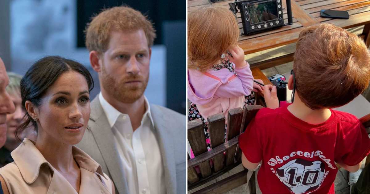 (L) Prince Harry and Meghan Markle at Southbank Centre's Queen Elizabeth Hall in London, England. (Cover Image Source: Getty Images | Arthur Edwards - WPA Pool); (R) Prince Archie and Princess Lilibet on the set of With Love, Meghan.