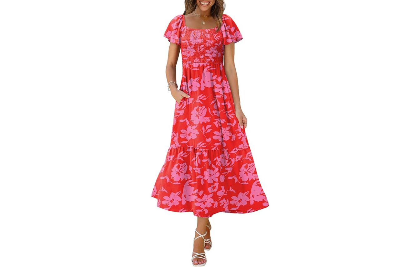 ofeefan summer dresses for women square neck ruffle