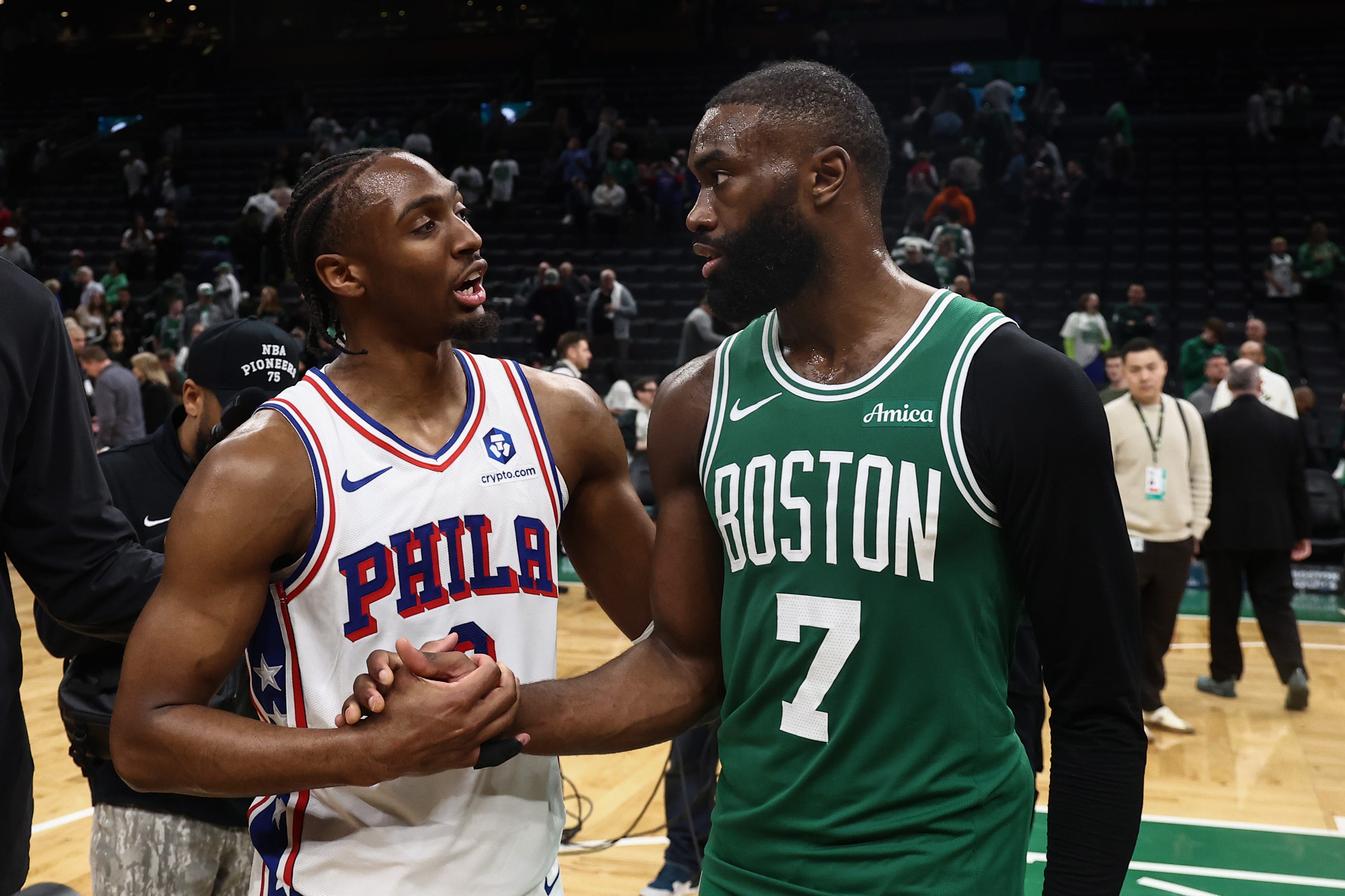 76ers roster and starting lineup after Jaylen Brown trade