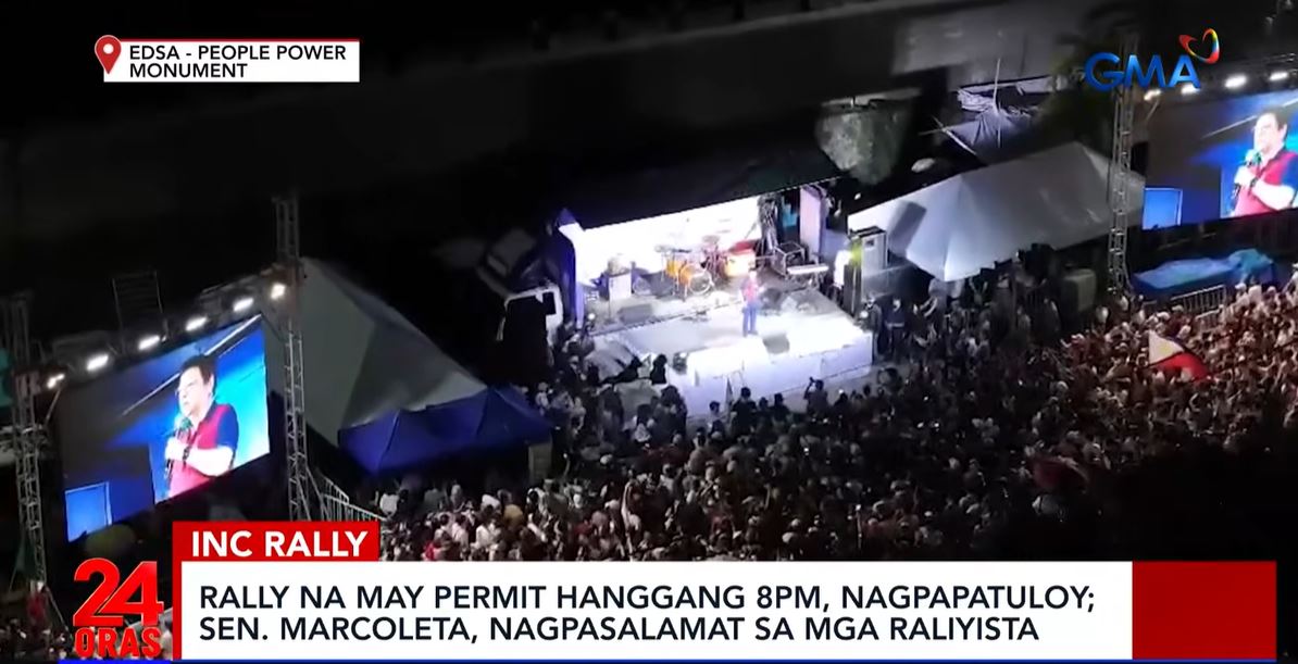 Senator Marcoleta attends INC rally at EDSA