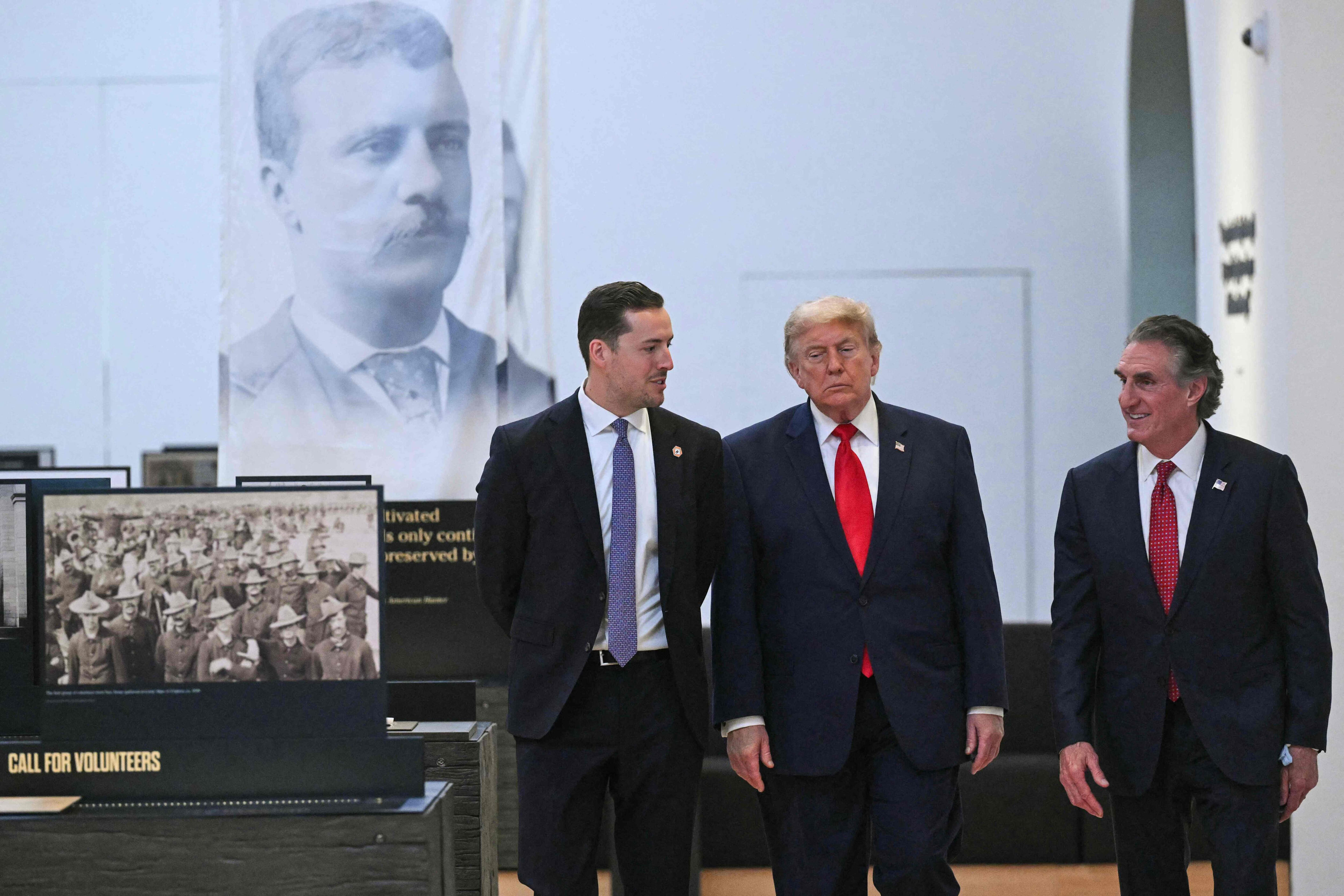 Trump honors Roosevelt legacy with Rough Riders escort