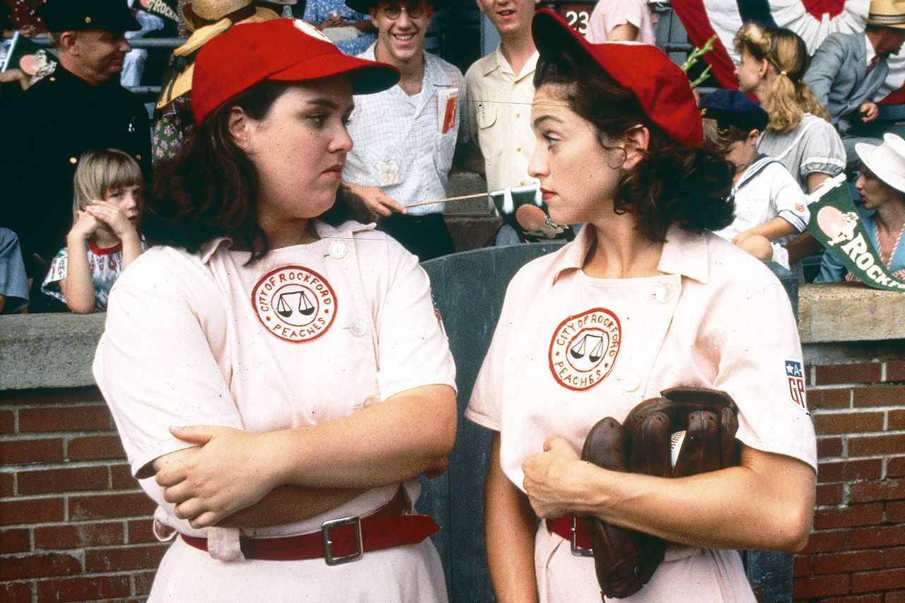 Rosie O'Donnell and Madonna in 'A League of Their Own'