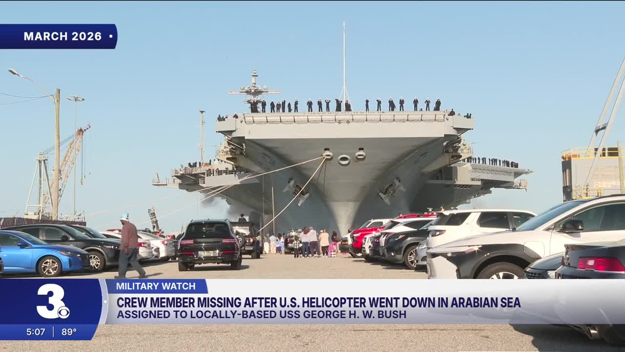 Sailor missing in Arabian Sea after Norfolk-based USS George HW Bush ...