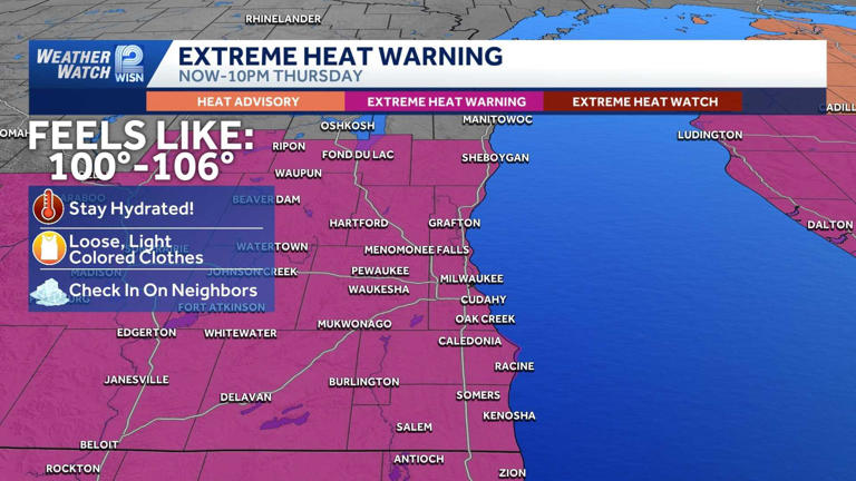 Extreme heat warning extended to Thursday night, with two rounds of ...