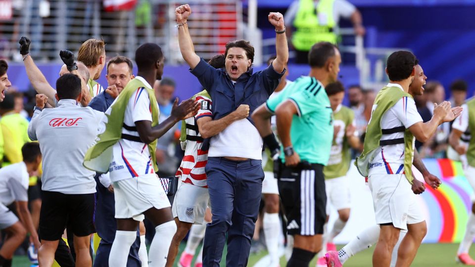 US coach Mauricio Pochettino celebrates after the full-time whistle. - Phil Noble/Reuters