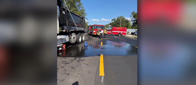 Dump truck crash in Alachua causes fuel spill