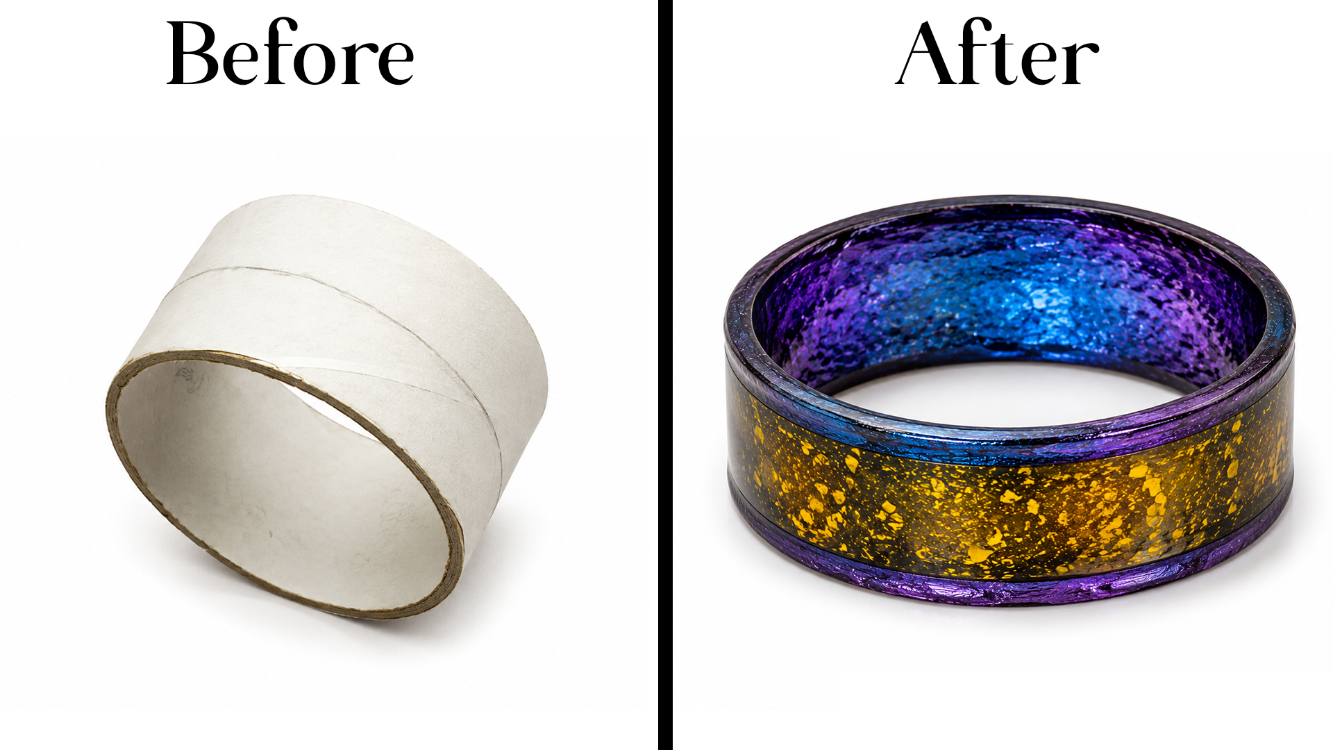 Can a tape tube become a resin bangle?