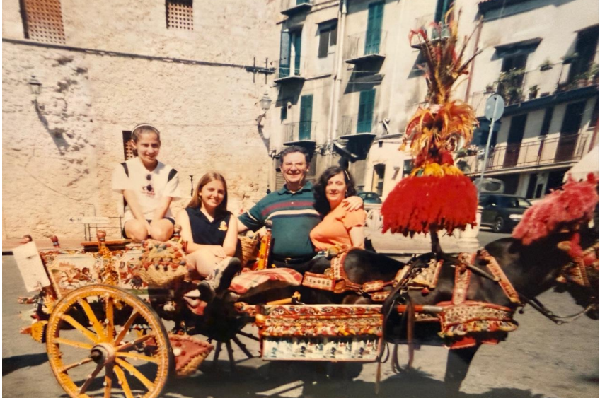 The Pennas with daughters in Sicily 1996.