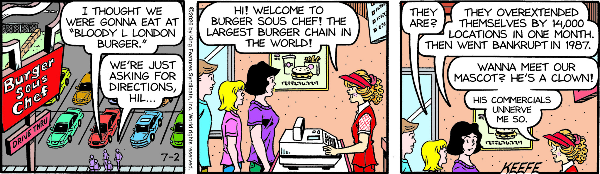 Sally Forth by Francesco Marciuliano; drawn by Jim Keefe