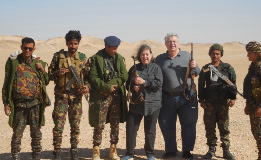 Meeting heavily armed merdenaries while driving through Yemen in 2023.