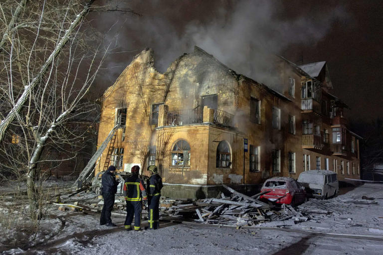 Russian drone, missile attack on Kyiv injures five, hits residential ...