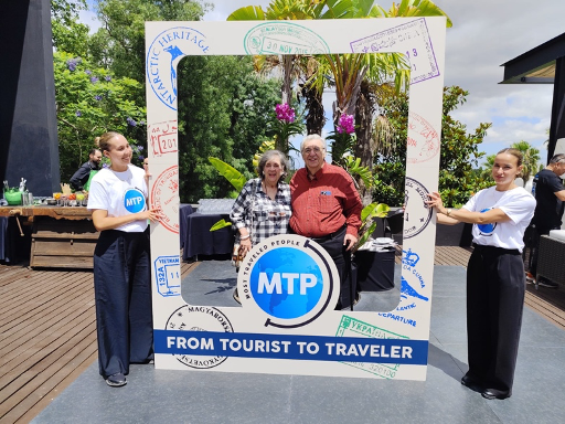 Angie and Robert Penna received their Most Traveled Person status in Lisbon Portugal in June.