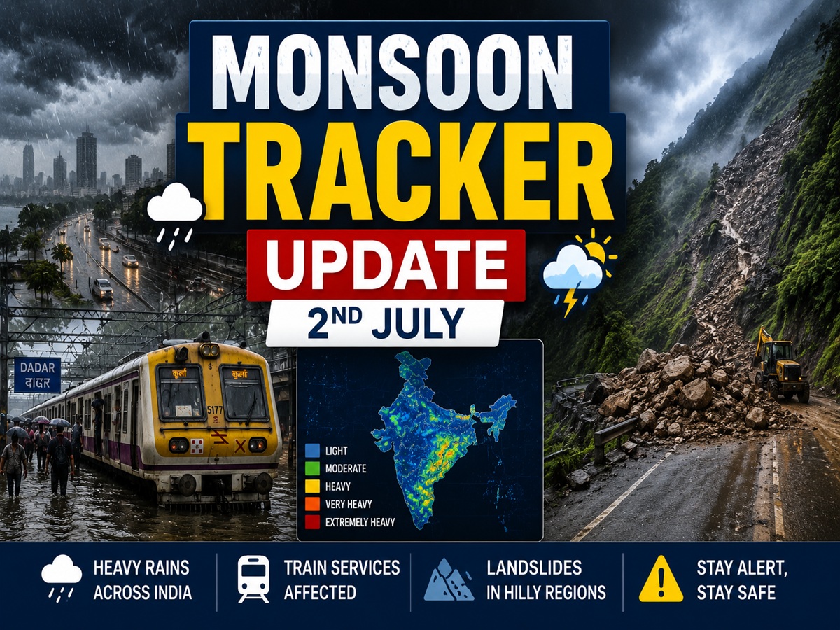 Monsoon tracker update 2nd July: Mumbai rail services disrupted, Jammu ...