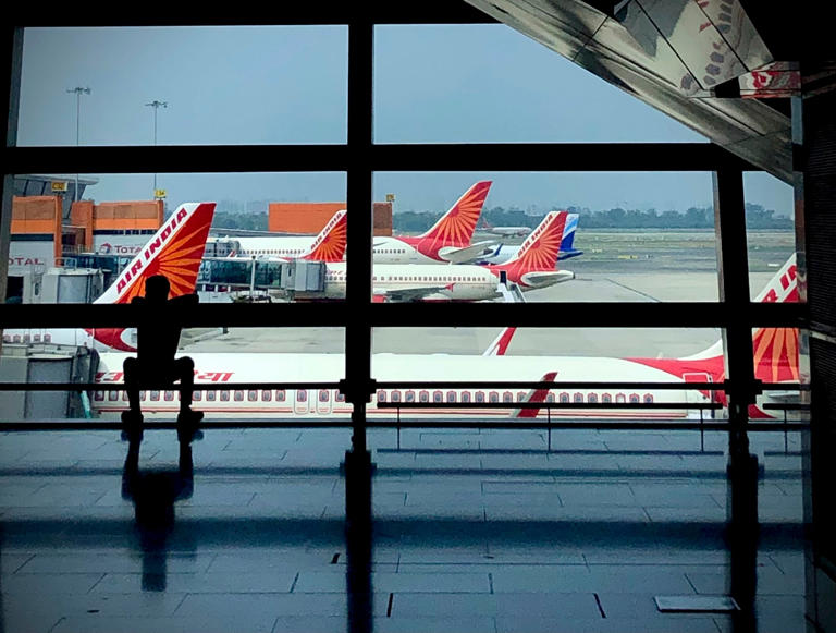 Air India planes parked at Indira Gandhi International Airport in New Delhi. India's domestic aviation sector can meet its operational needs through green fuel made from crop waste. Photo: AP
