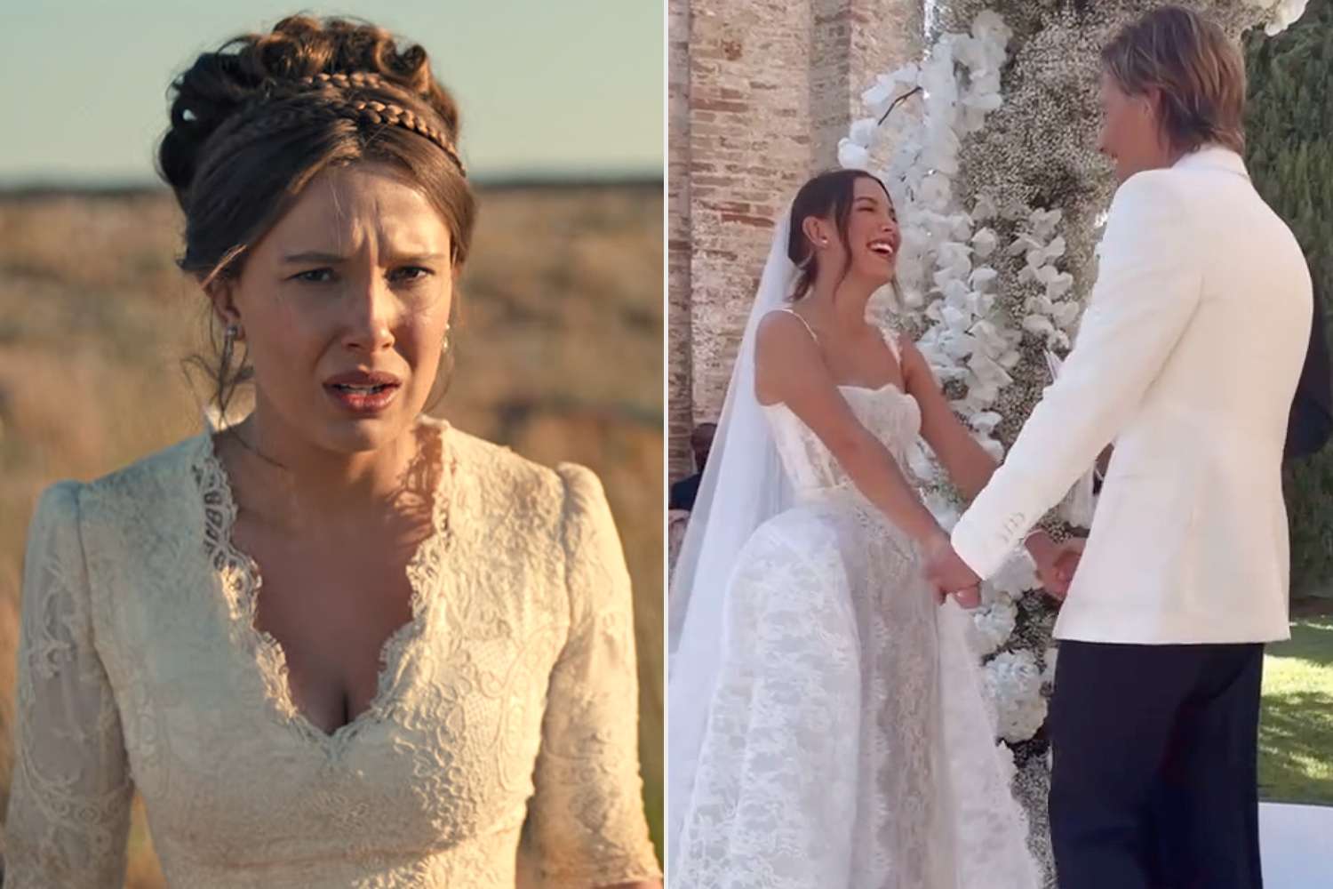 millie brown wedding dress Millie Bobby Brown's Wedding Dress, Custom Galia Lahav Look [PHOTOS]