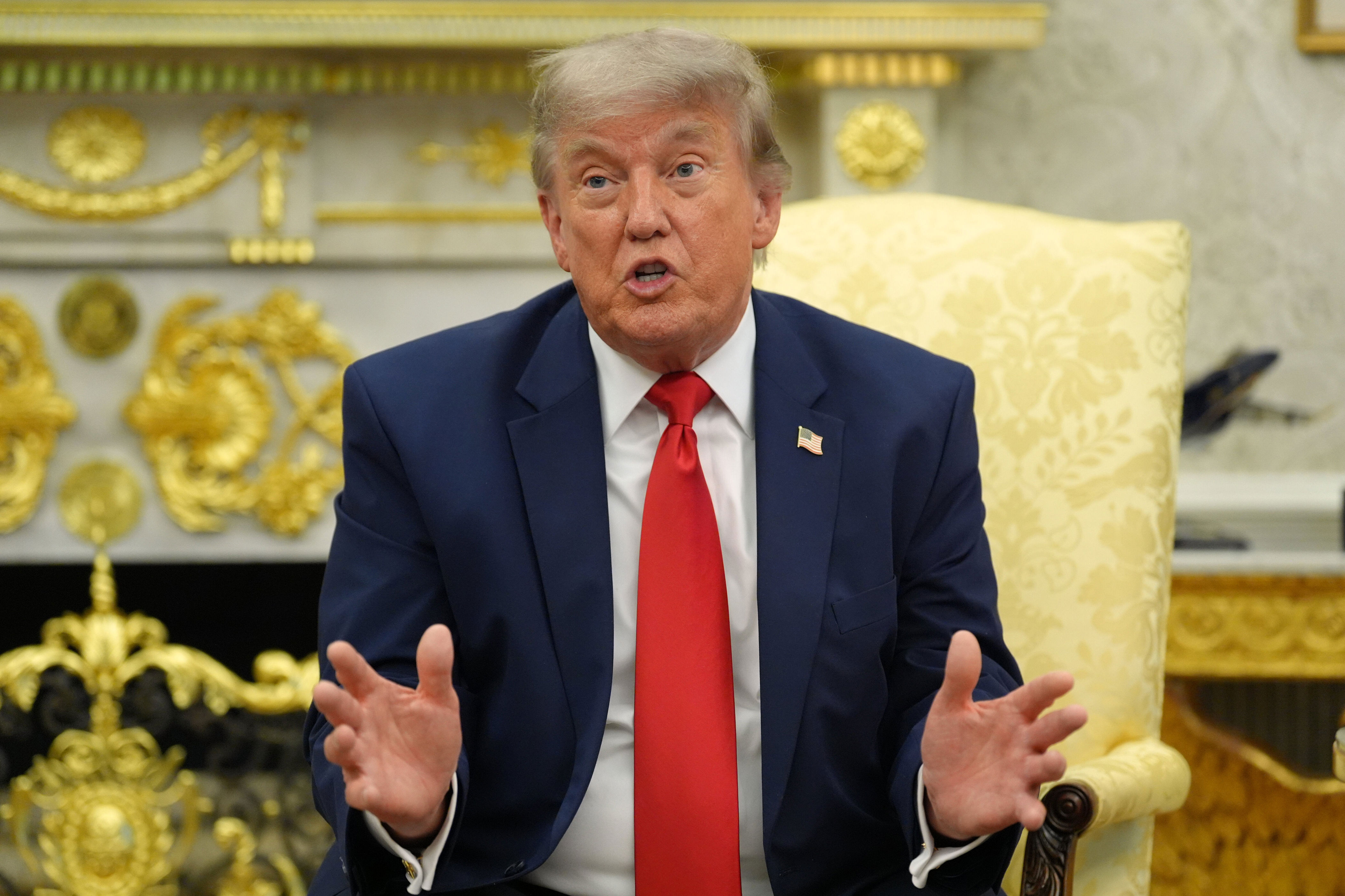 President Donald Trump speaks as he meets with NATO Secretary General Mark Rutte in the Oval Office at the White House, Wednesday, June 24, 2026, in Washington. (AP Photo/Jacquelyn Martin) (Photo: via Associated Press)