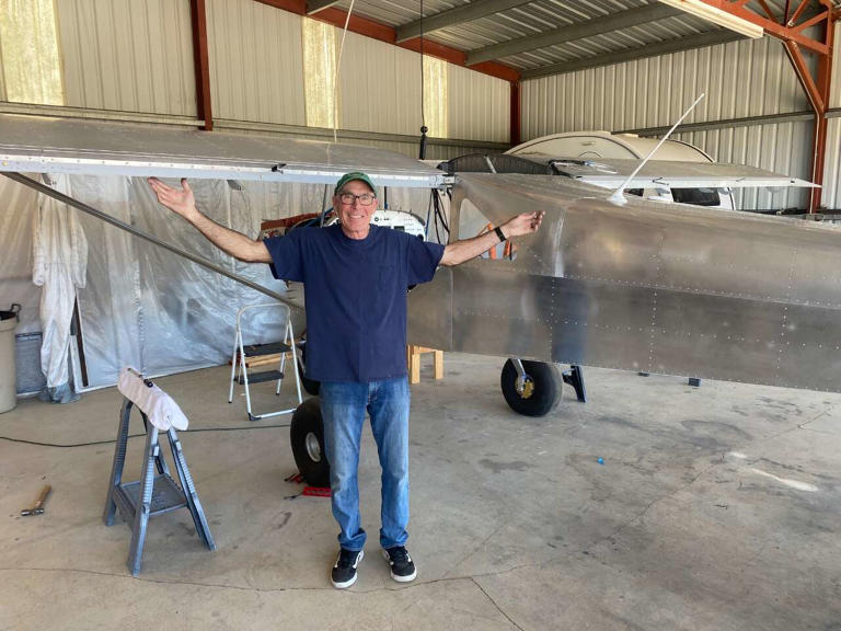 Mark Farver flies 102-year-old uncle over Huron County in homebuilt plane