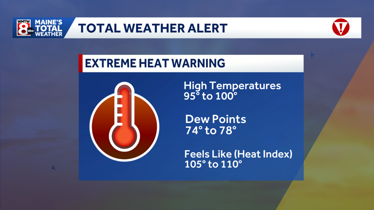 Extreme heat warning in effect in Maine through Friday
