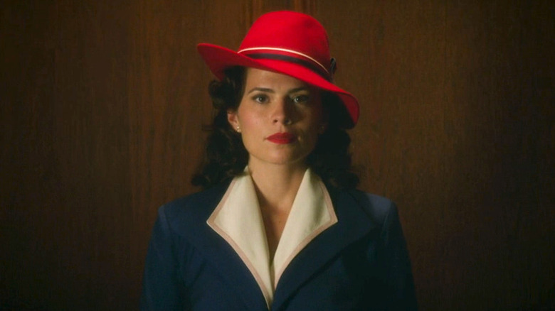 hayley atwell peggy carter red dress Image of Hayley Atwell