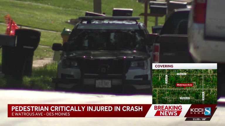 Pedestrian injured after being struck by vehicle in Des Moines