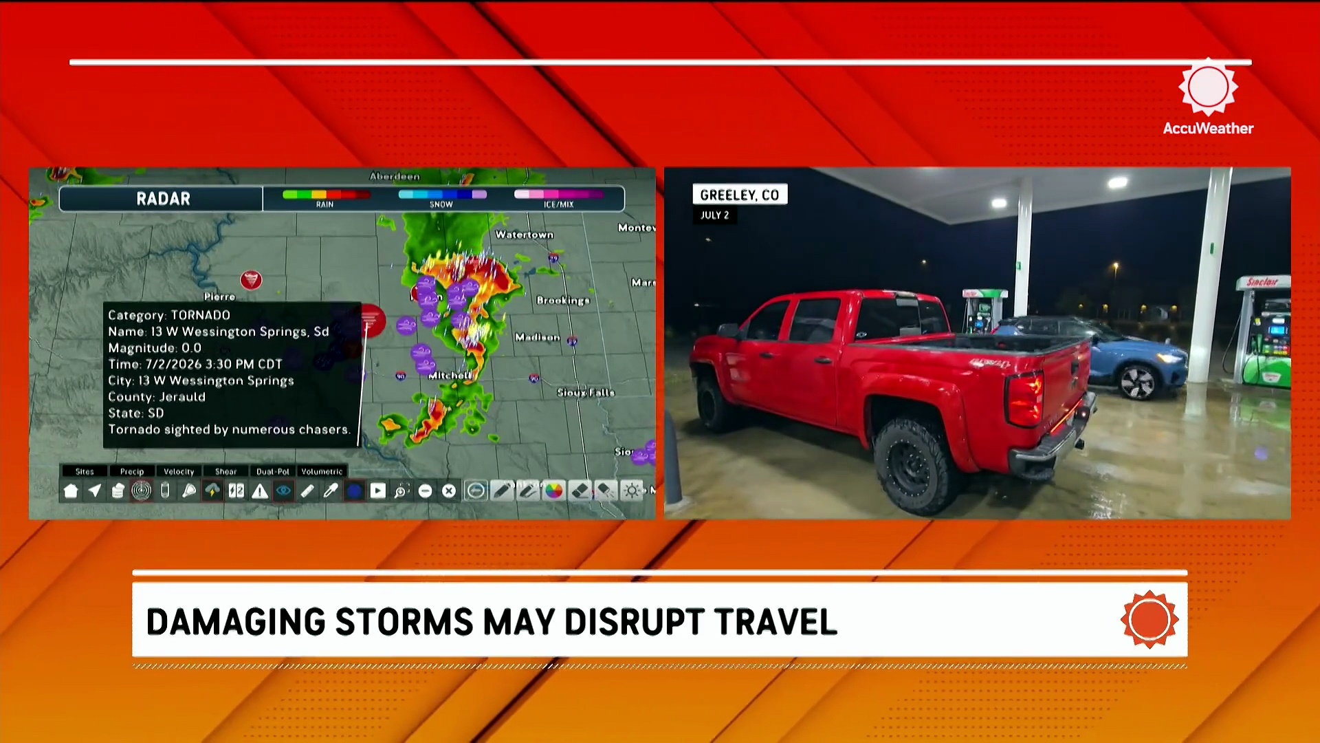 Damaging storms slam areas from the Upper Midwest to Southwest