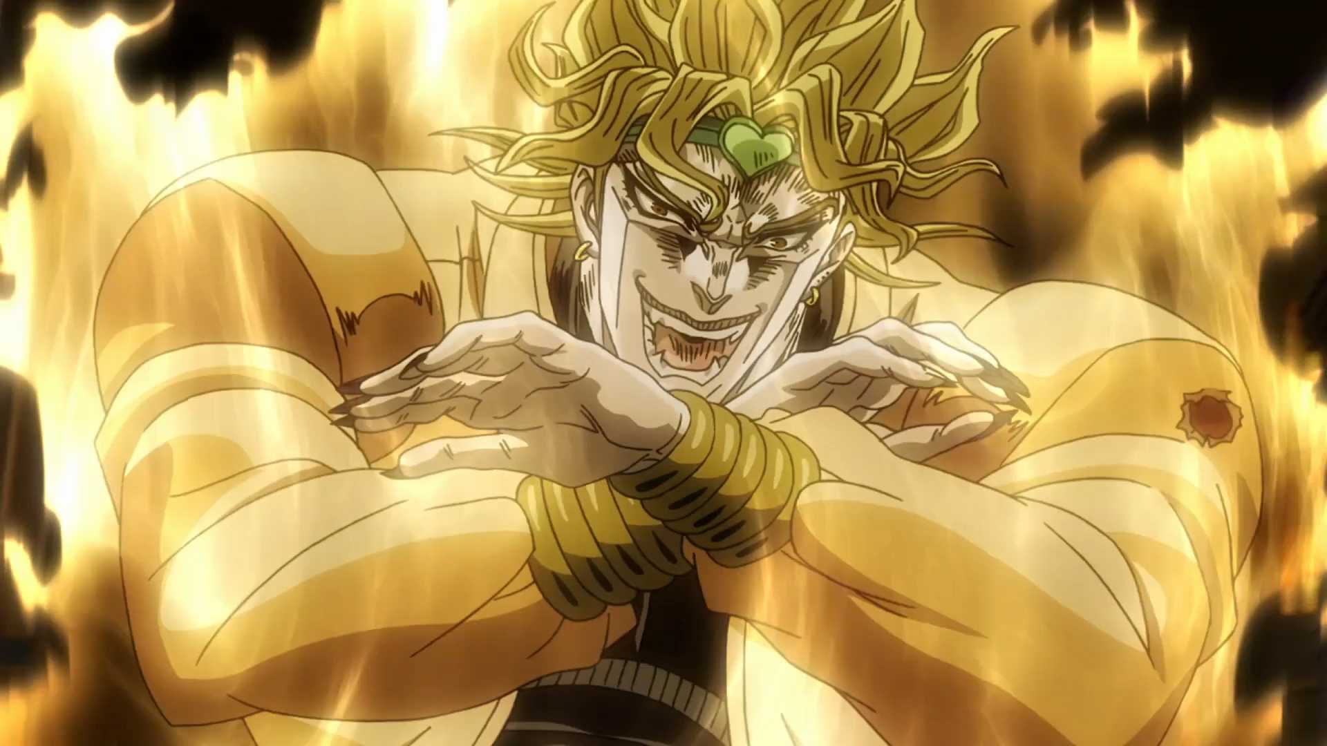Dio Brando laughing in JoJo's Bizarre Adventure anime