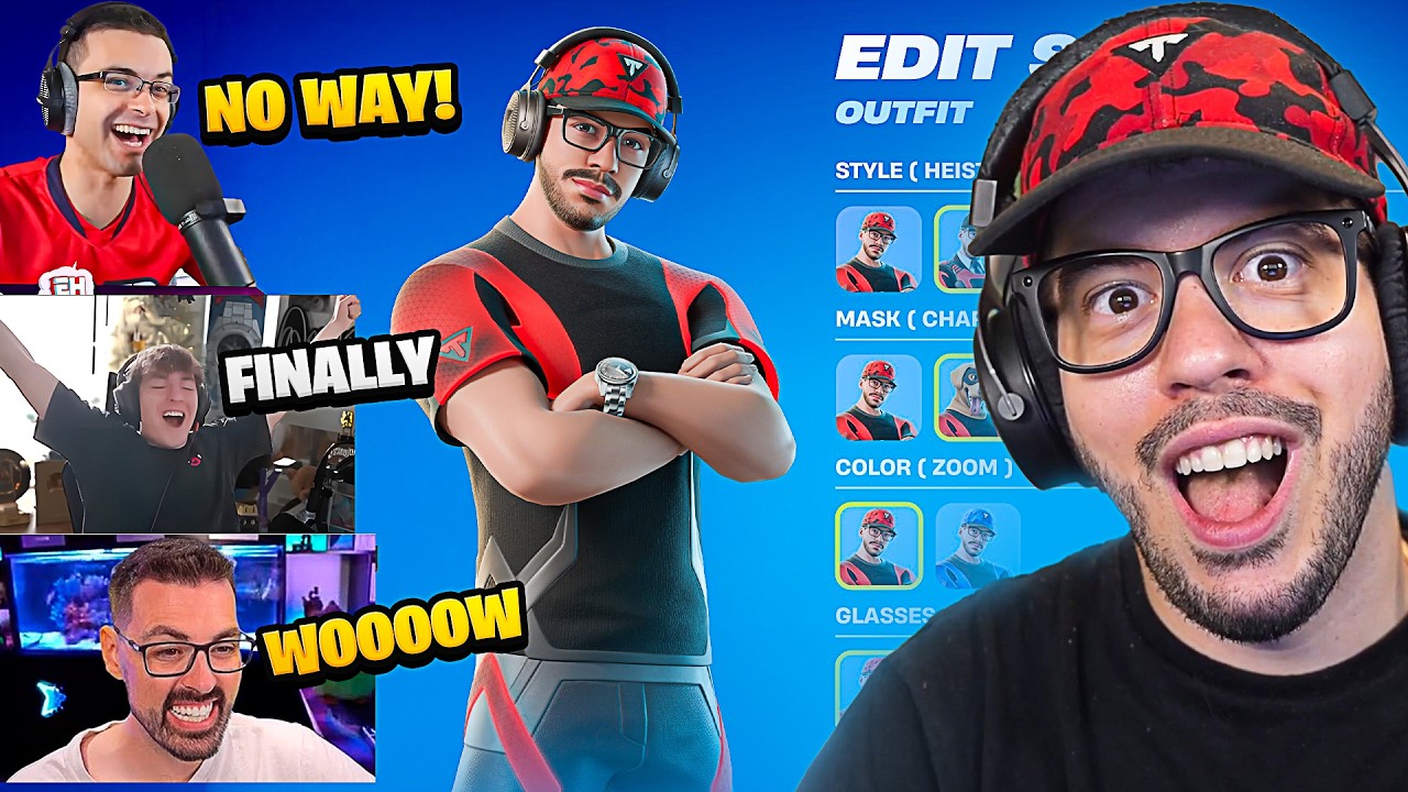 Streamers react to my epic icon skin!