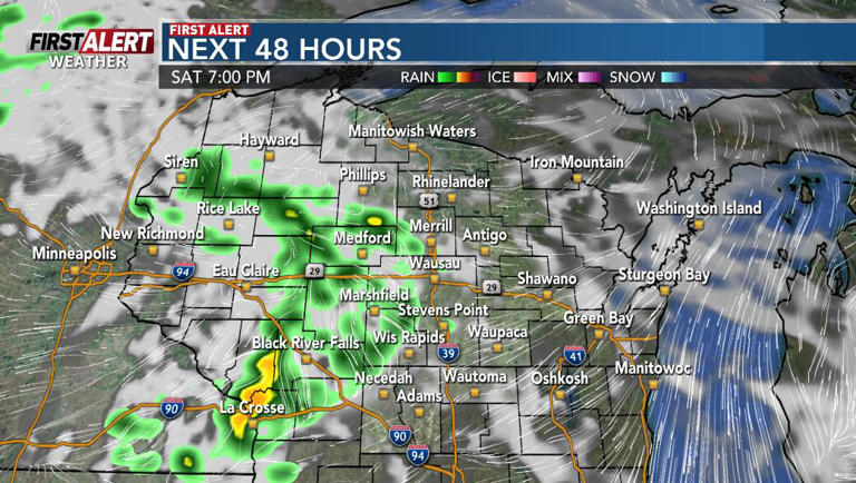 First alert for chances of showers and storms into the holiday weekend