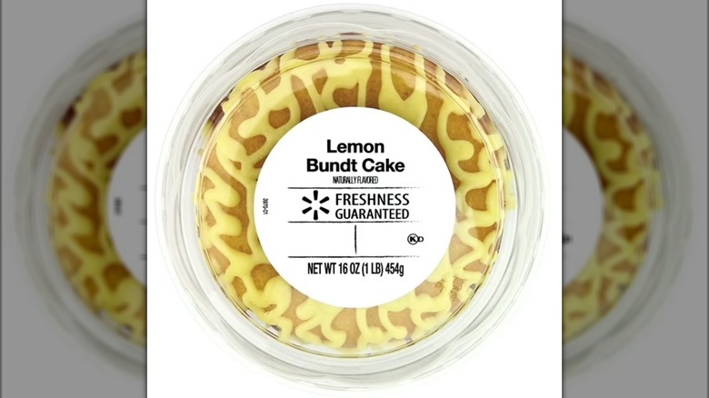 Freshness Guaranteed Lemon Bundt Cake with white background