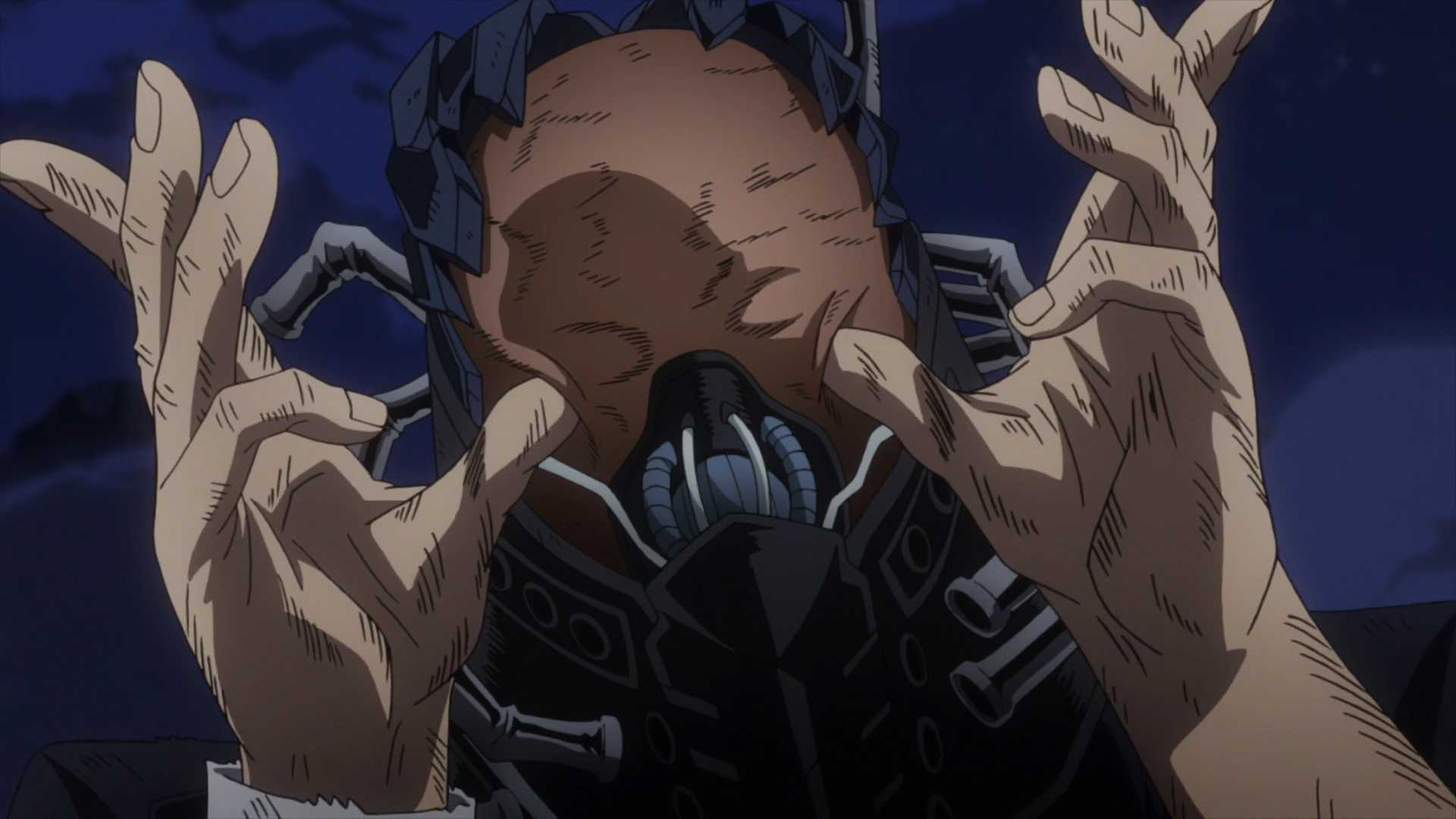 MHA's All for One holding his hands up
