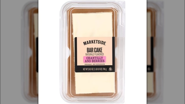 Marketside Chantilly and Berries Bar Cake with white background