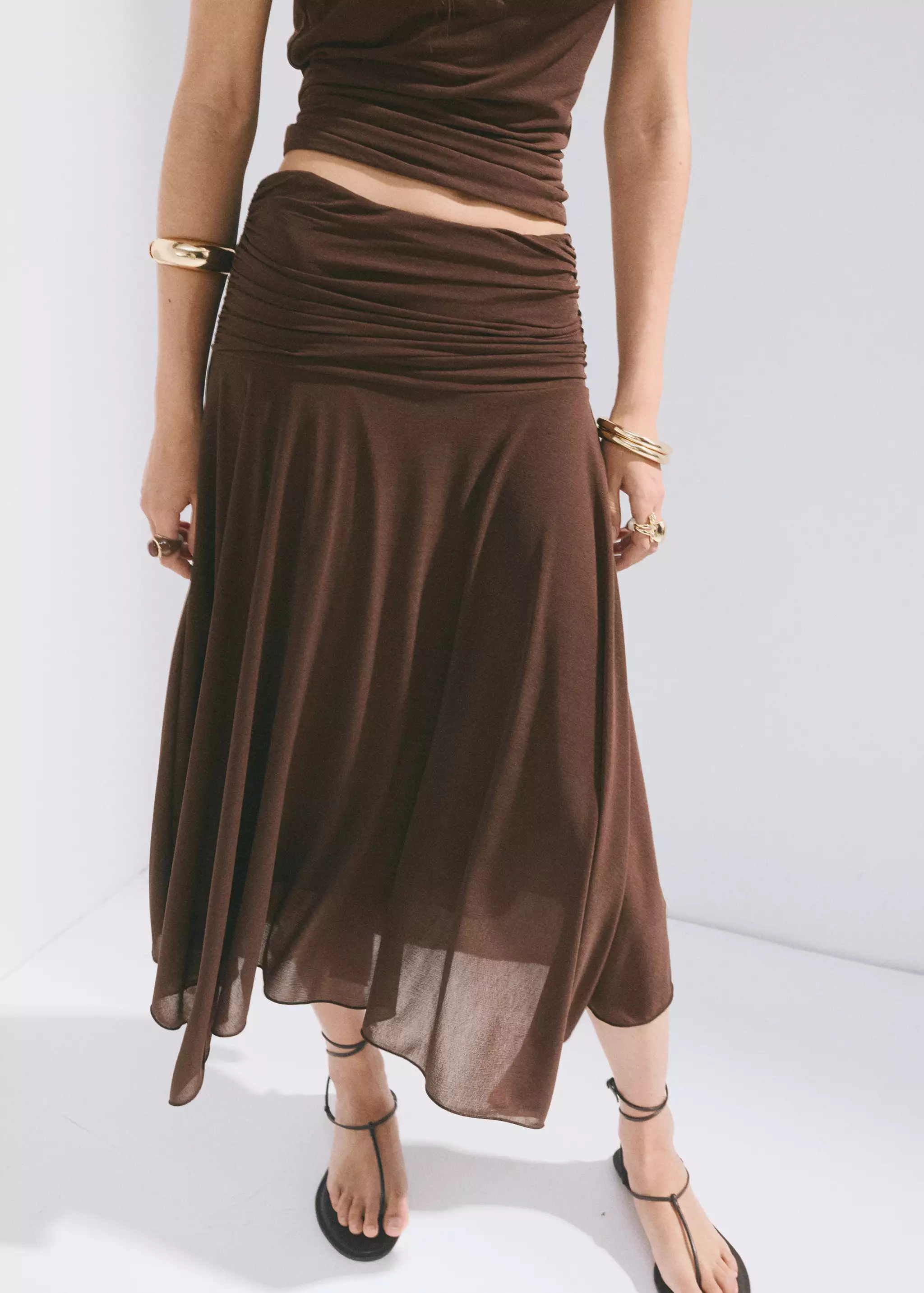 Asymmetrical Chiffon Skirt - Women | Mango Usa