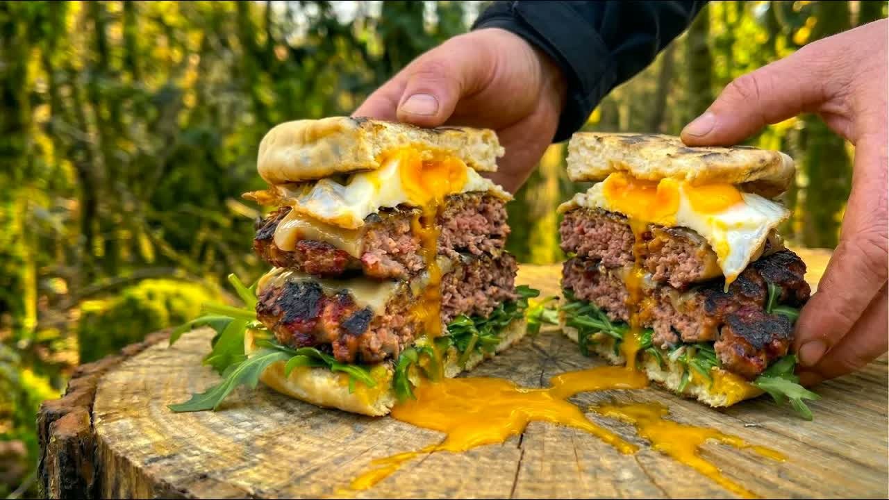 He cooked a peaceful forest breakfast with every sound captured