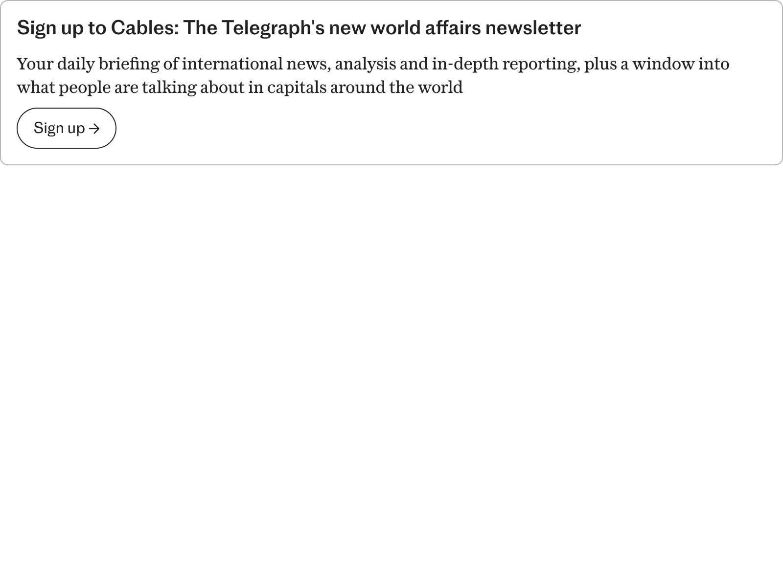 Sign up to the Cables newsletter