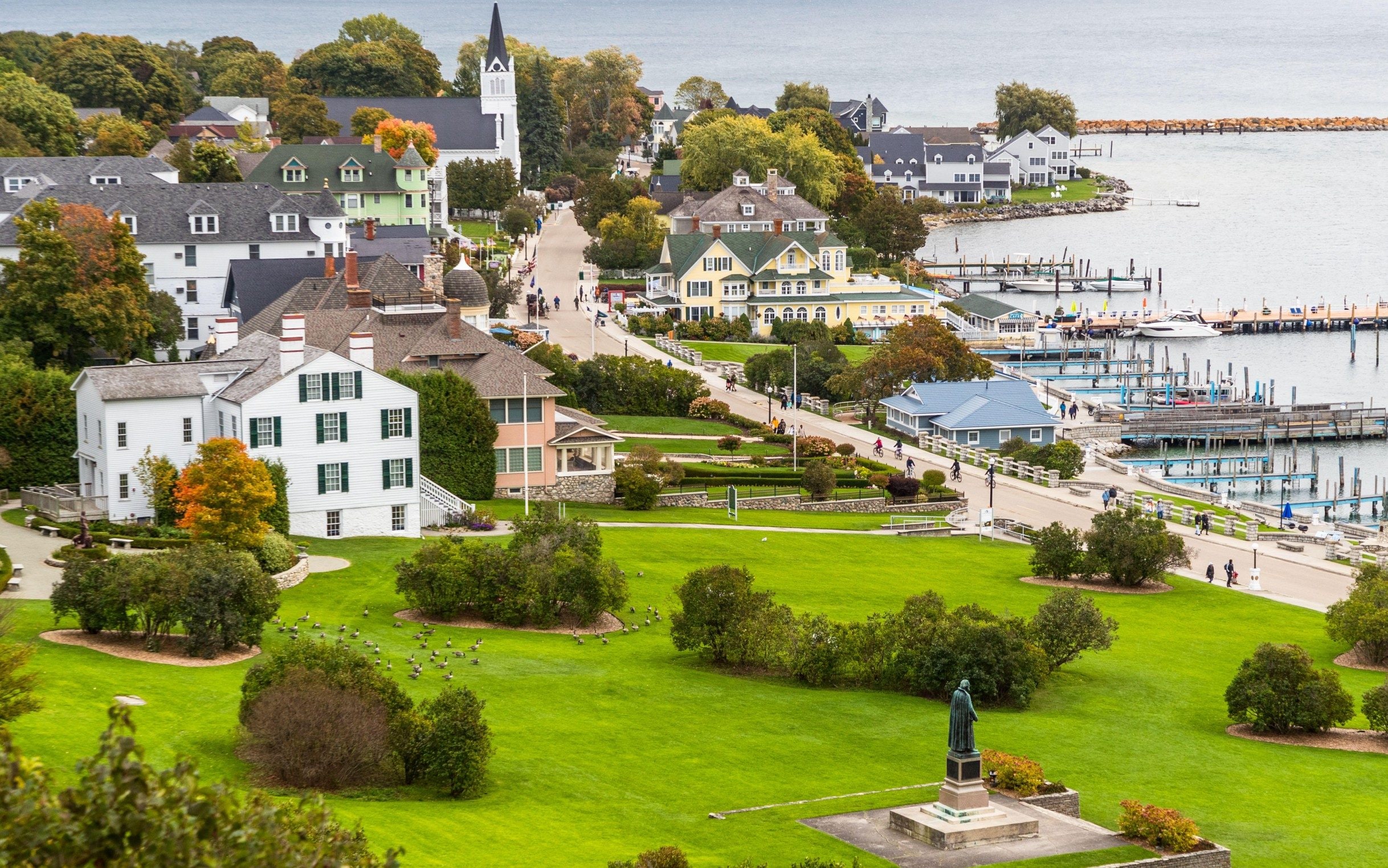 Mackinac Island, a charming, car-free resort destination in Michigan's Lake Huron