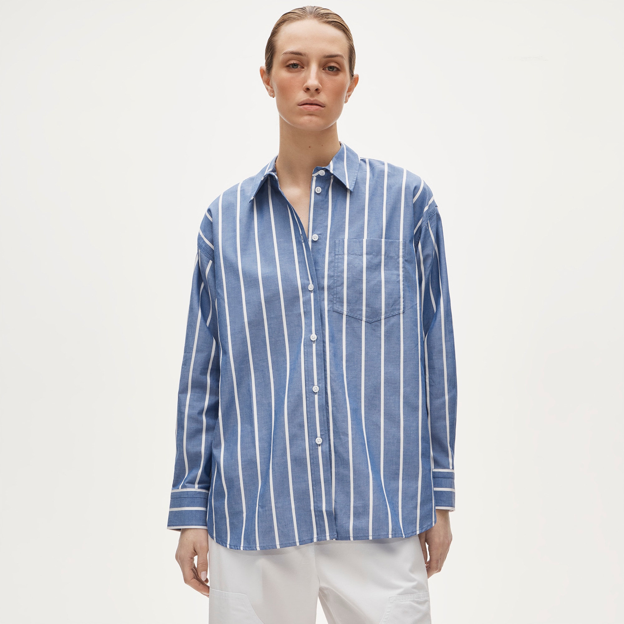 Étienne Oversized Shirt in Dobby Stripe