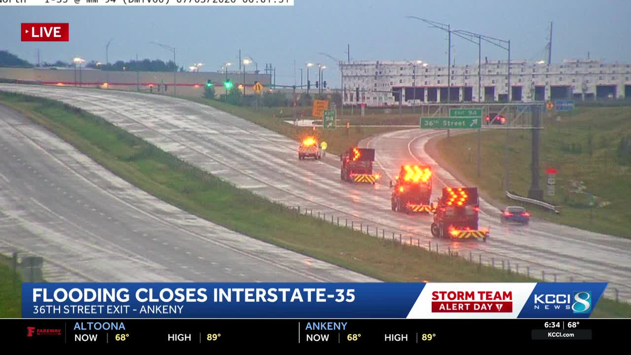 Central Iowa flooding after heavy rains; I-35 closed between Ankeny and ...