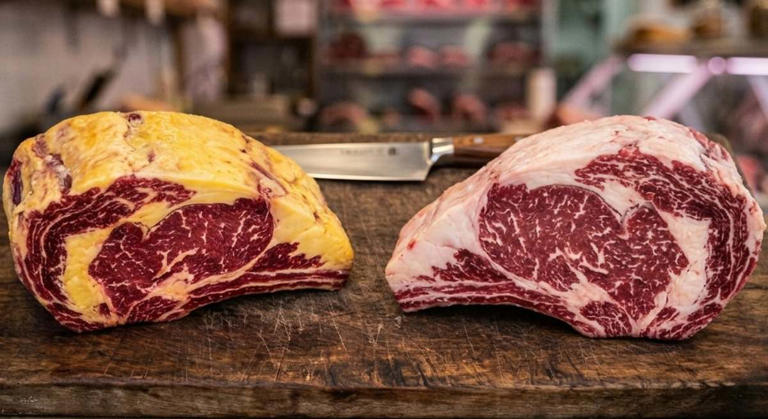 Los carniceros coinciden: la diferencia entre la carne vacuna de grasa blanca y la de grasa amarilla proviene de la alimentación del animal