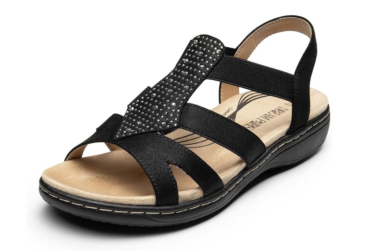 Amazon Dream Pairs Women's Comfortable Arch Support Dressy Flat Sandals