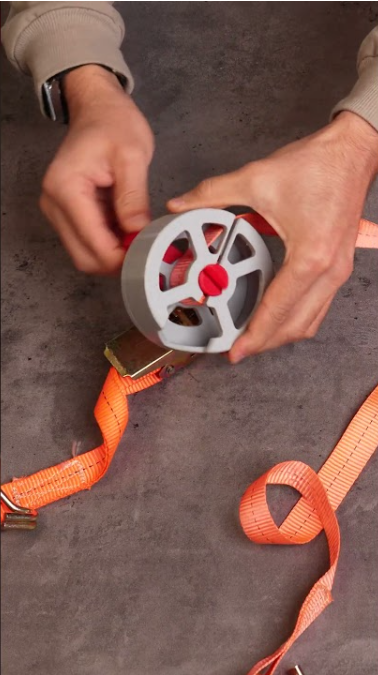 Fully 3D printable ratchet strap reel for heavy use