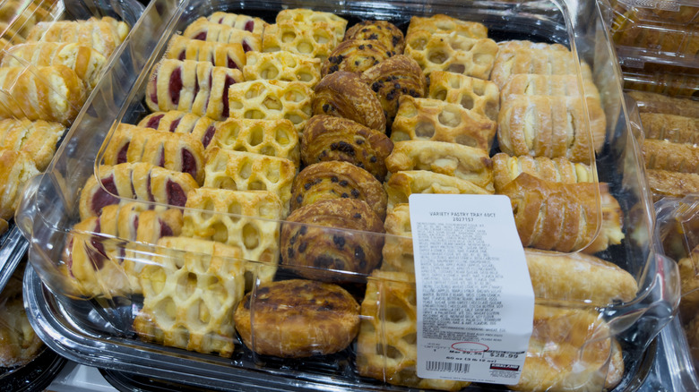 Tray of assorted danish pastries
