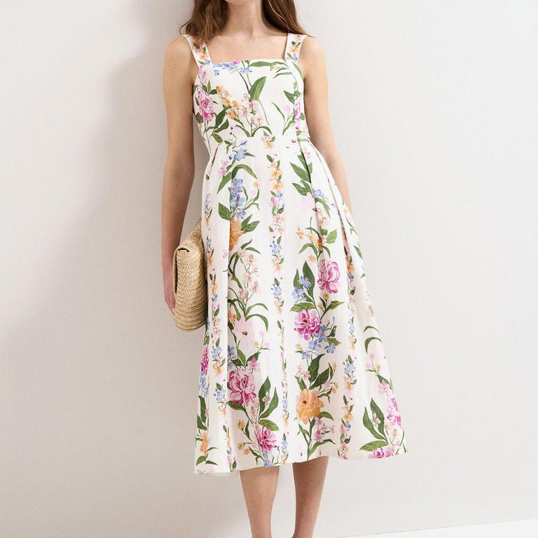 h and m floral midi dress H&m white floral midi