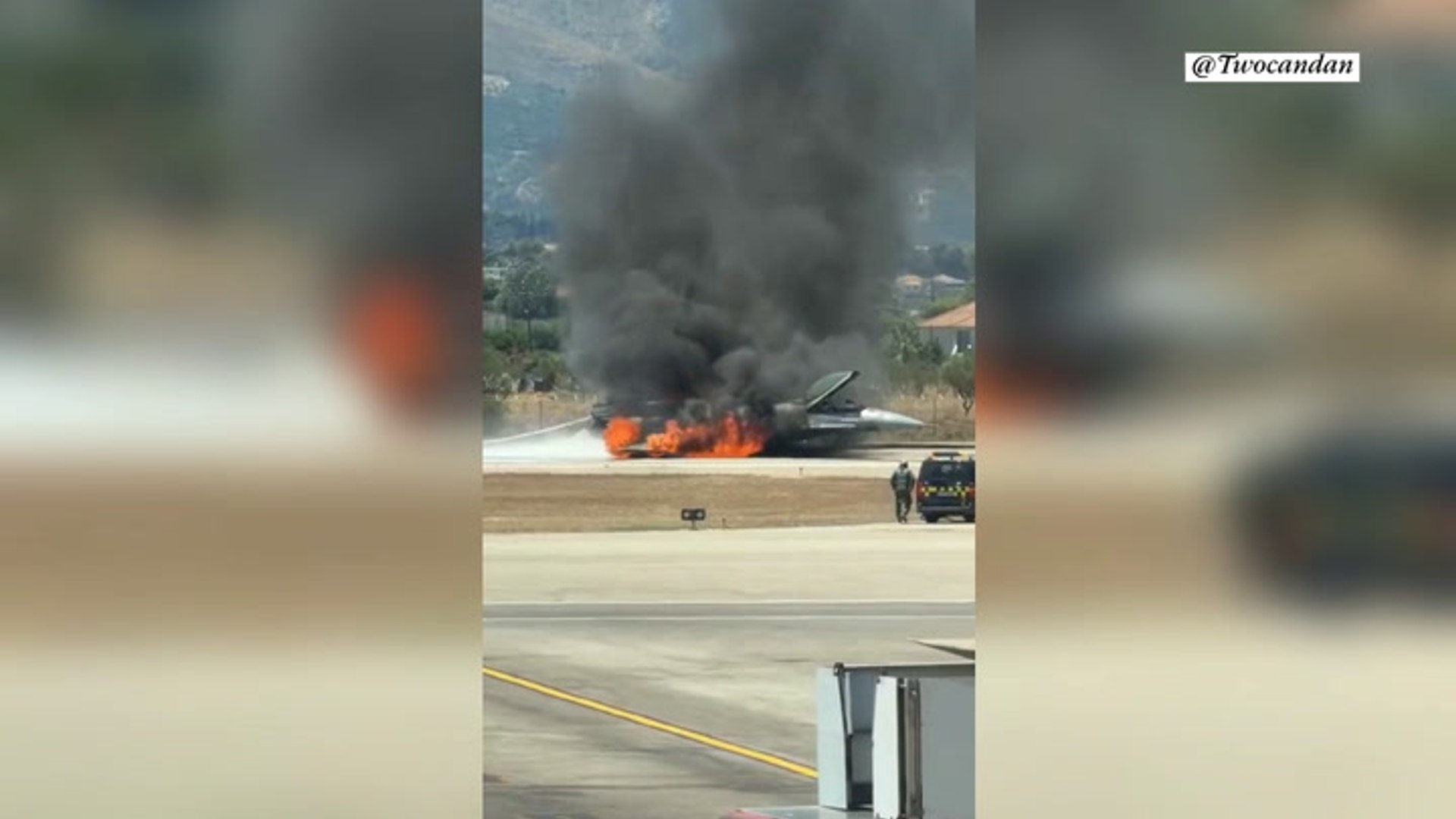 Plane bursts into flames after crashing at popular Greek airport as ...