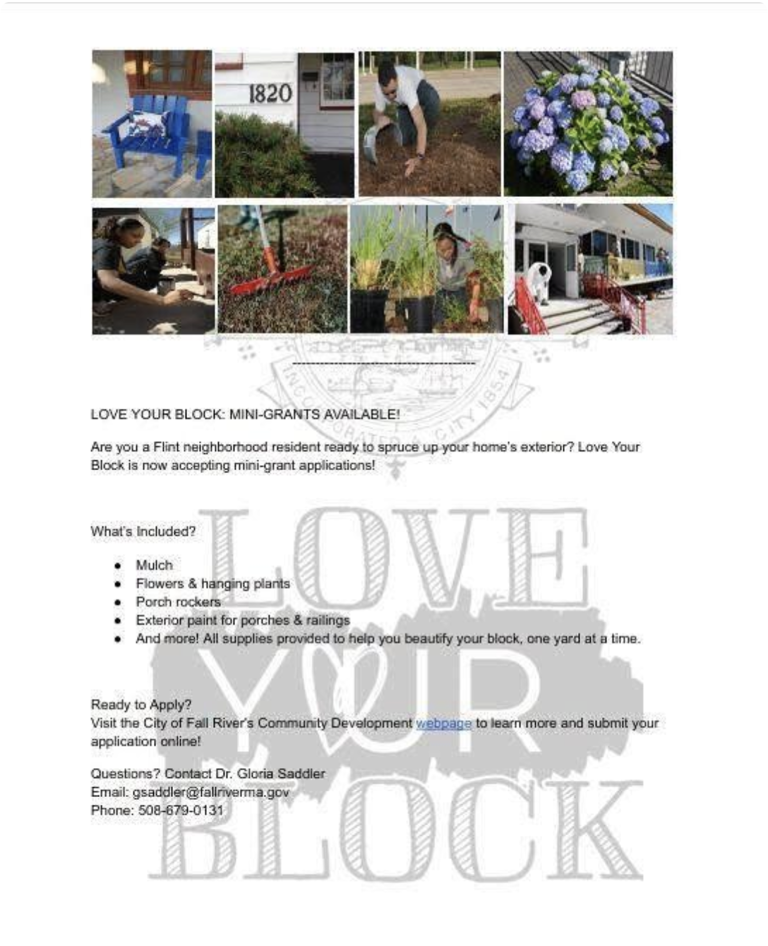Fall River’s Love Your Block is back: Free mini‑grants for Flint ...