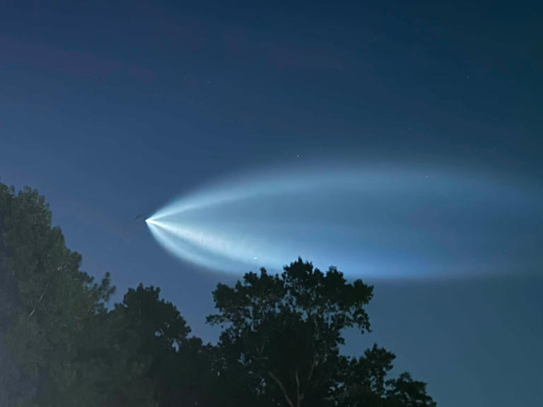 Early morning SpaceX launch is visible across the 2-state region