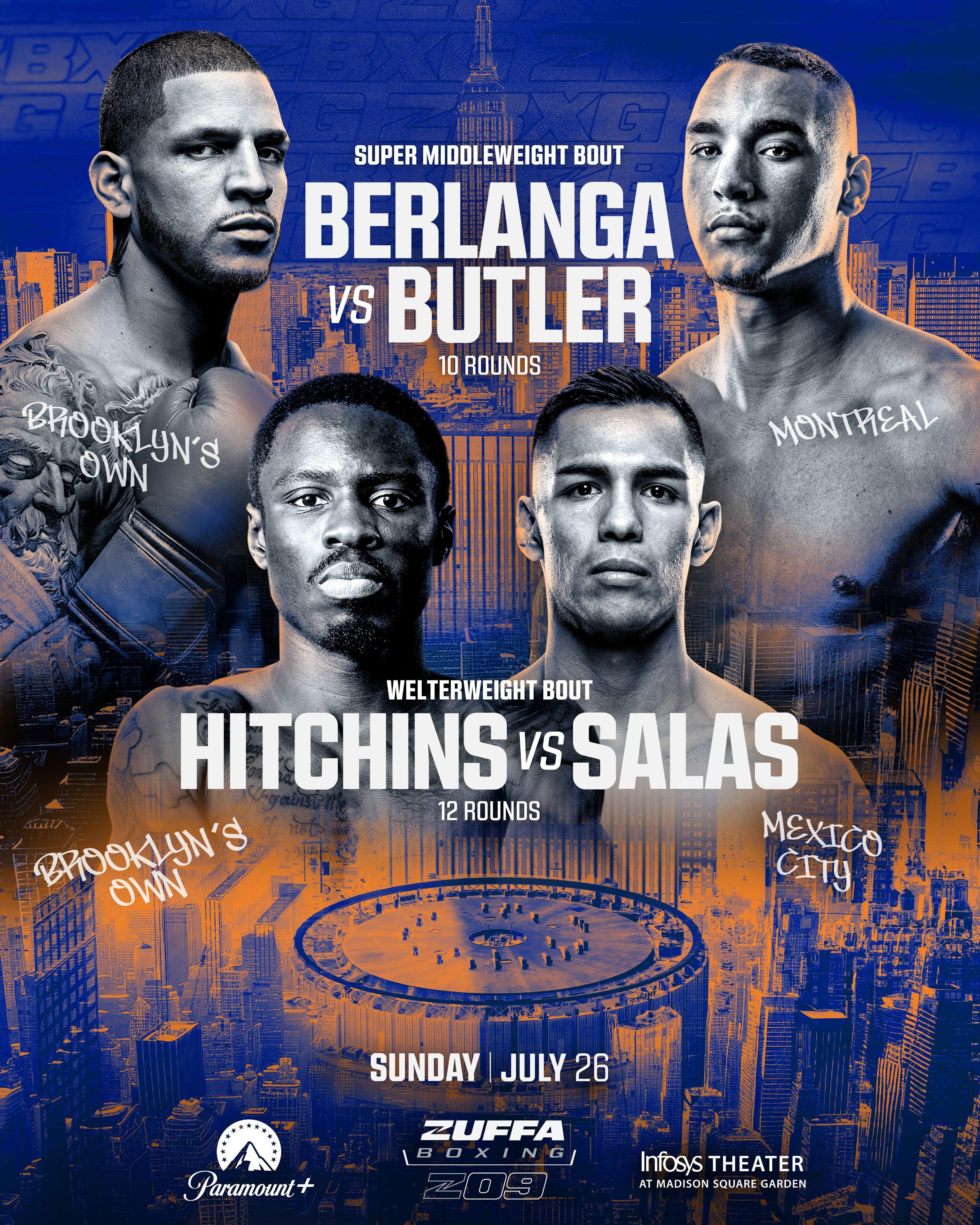 Zuffa Boxing 9 full fight card, Paramount+ start time | Berlanga vs. Butler