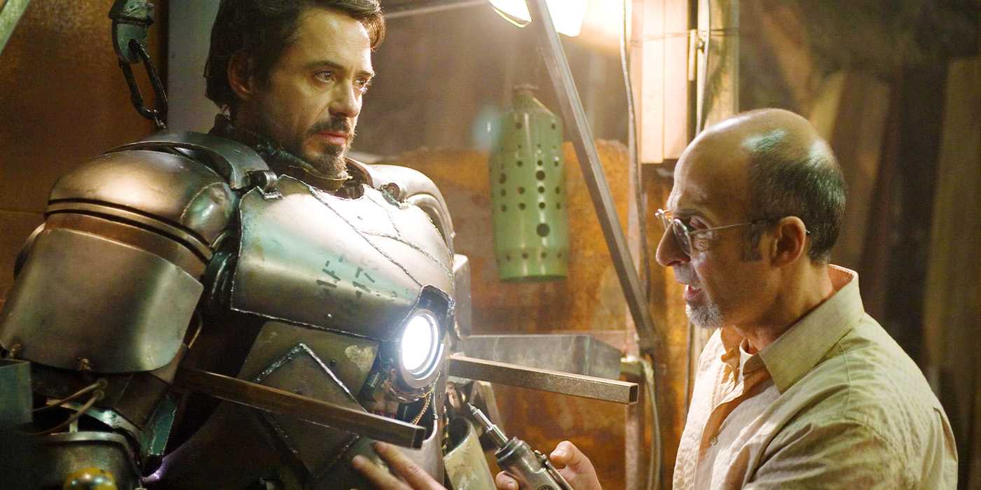 Yinsen and Tony Stark creating the first suit in Iron Man