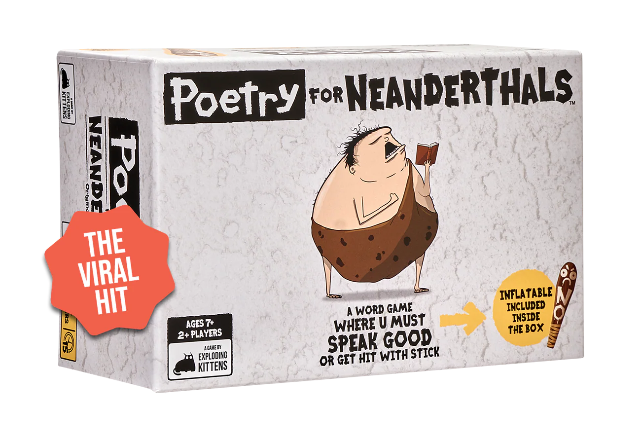 Photograph: courtesy Exploding Kittens| Poetry for Neanderthals the game