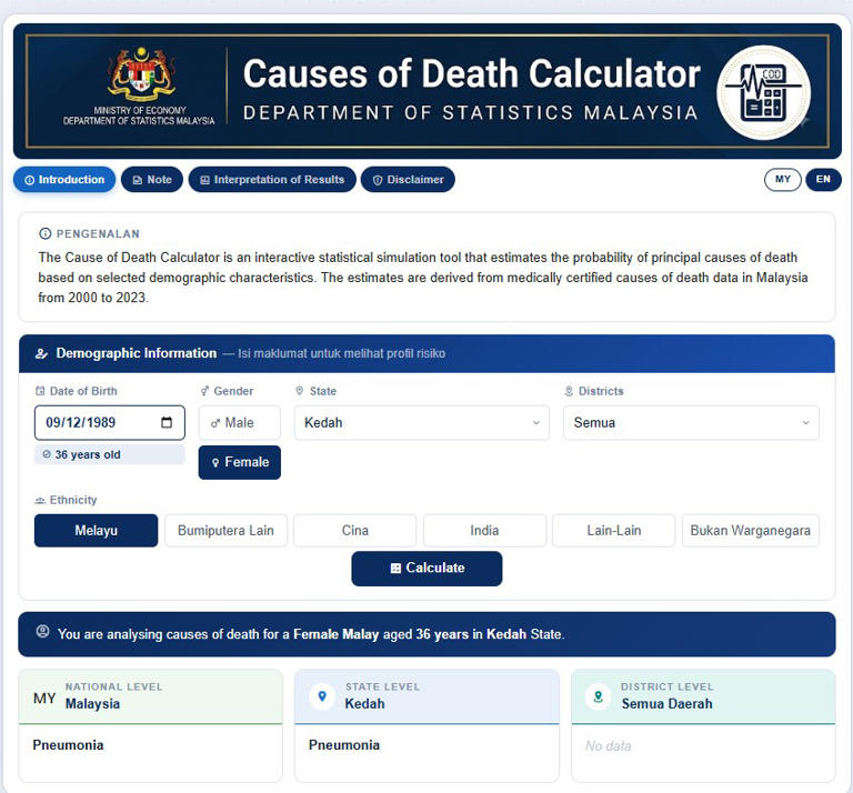 DOSM’s death calculator predicts your cause of death — almost